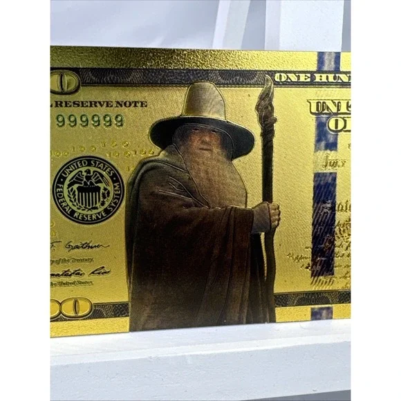14 PCS Gold Foil $100 Lord of the Rings Collectible Dollar Bill Banknote Set COA